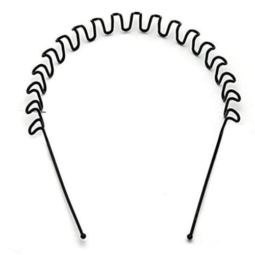 Simplified Boy's, Girl's, Men's and Women's Metal Zig Zag Hair Band Men Hair Accessories Head Band For Men And Women, Black