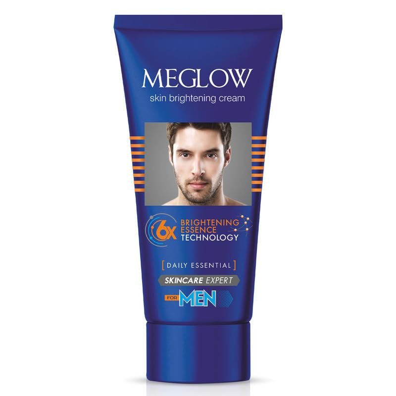 Meglow Skin Brightening & Whitening Cream For Men | Face Cream For Glowing Skin with Vitamin E | Reduces Dark Spots, Prevents Pigmentation, & Evens Tone | 30g