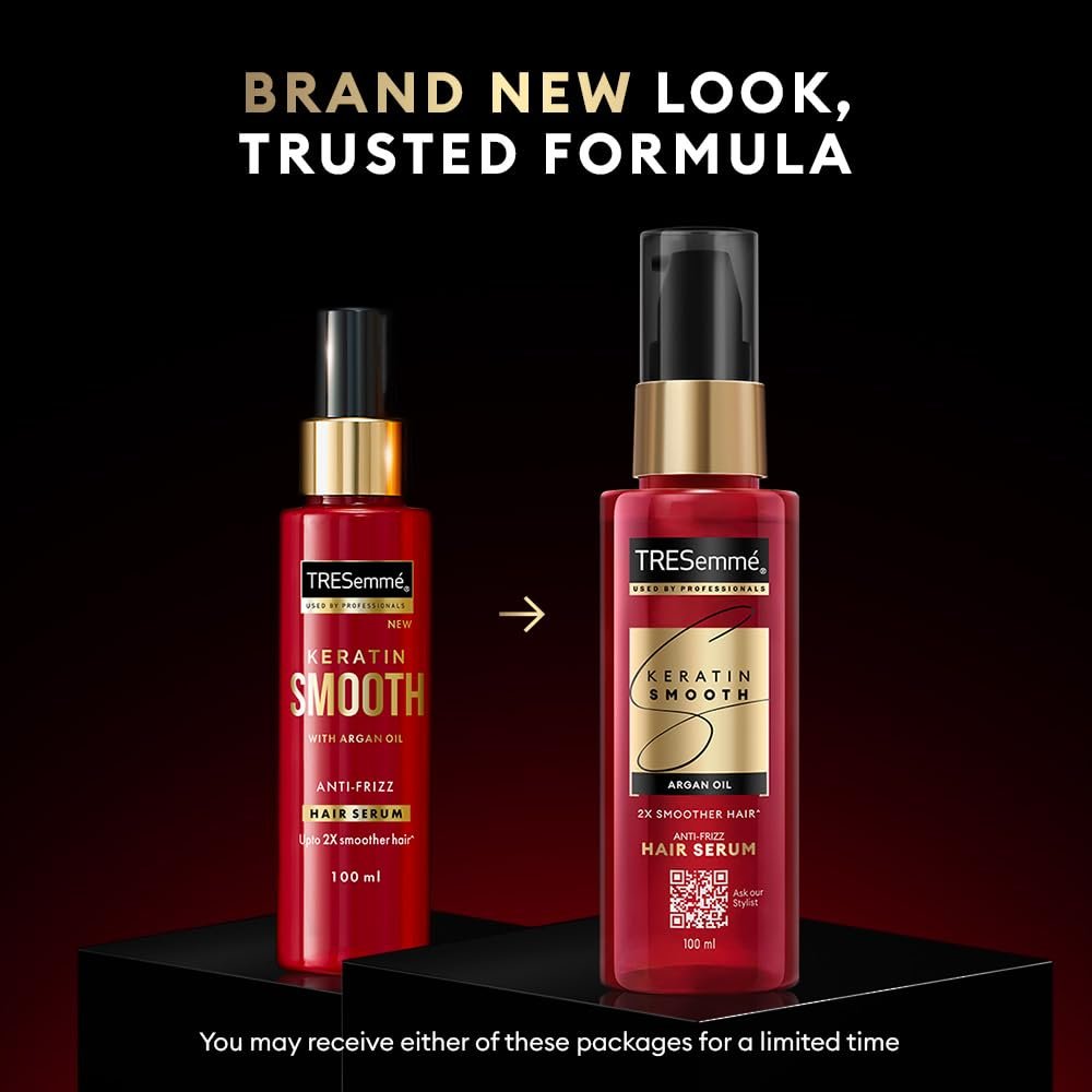 TRESemme Keratin Smooth Serum 100ml With Keratin Protein and Argan Oil | Salon-Like Smooth Hair | Up To 48H Frizz Control - Image 3