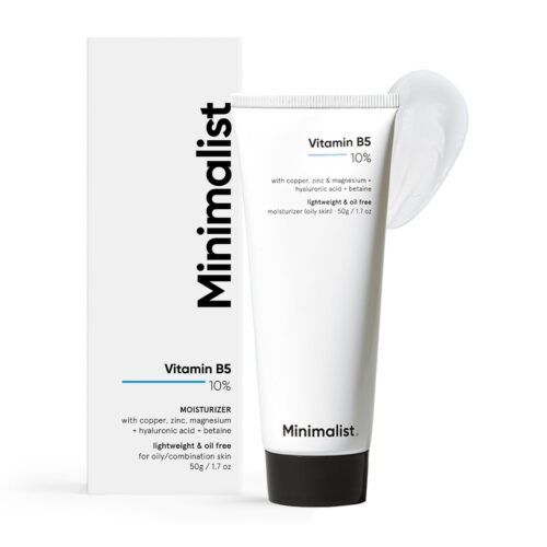 Minimalist Dehydrated Skin Moisturizer with 10% Vitamin B5 for Oily & Acne-Prone Skin | Oil-Free Hydration & Lightweight Gel Formula for Damaged Barrier Repair | Fast-Absorbing & Non-Sticky Lightweight Winter Cream For Women & Men | Fragrance-Free | 50 grams