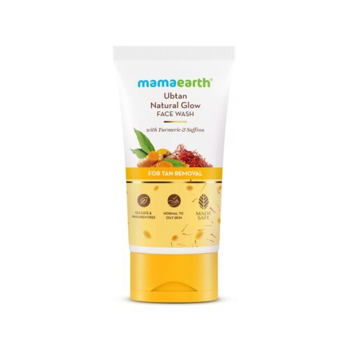 Mamaearth Ubtan Natural Glow Face Wash with Turmeric & Saffron | For Tan Removal & Skin brightening | SLS & Paraben Free | For All Skin Type | For Men & Women | 150 ml