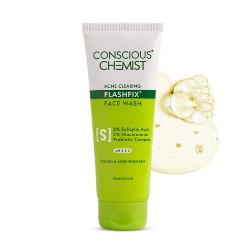 Conscious Chemist? 2% Salicylic Acid Face Wash | 100ml | Face Wash for Oily & Acne Prone Skin for Men & Women, Glycolic Acid & CICA Extract, For Glowing & Radiant Skin, Vegan & Cruelty Free - Flashfix