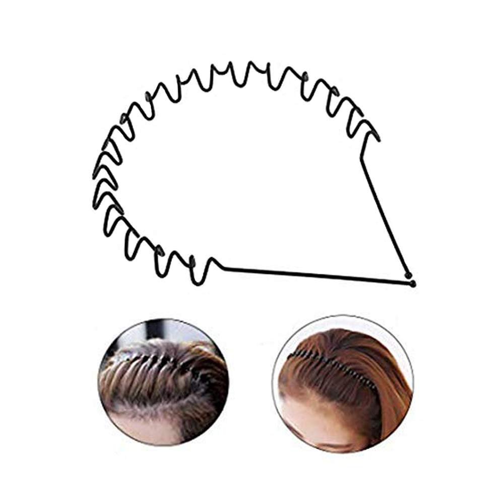 Simplified Boy's, Girl's, Men's and Women's Metal Zig Zag Hair Band Men Hair Accessories Head Band For Men And Women, Black - Image 3