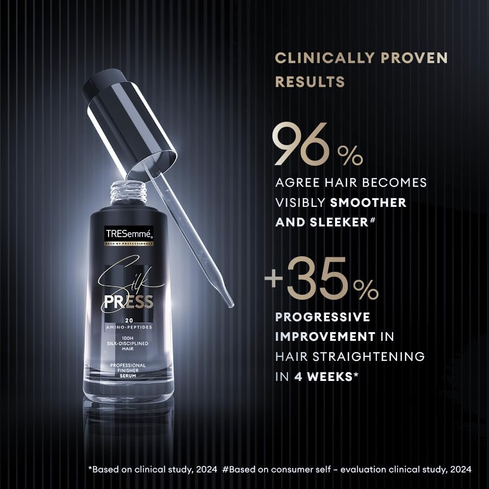 TRESemme Silk Press Finisher Serum 38ml | Hair Serum | Sleeker Shinier Hair Serum| Frizz control hair serum - Image 3