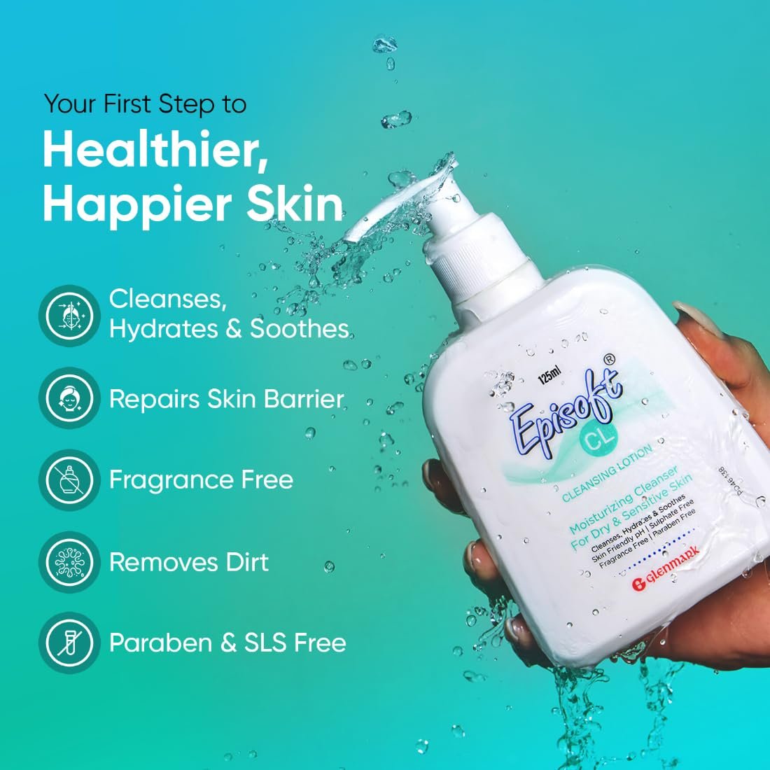 Episoft Cleanser For Dry & Sensitive Skin Type | Daily Gentle Face Cleanser For Men & Women | Fragrance free | Dermatologist Prescribed | 125ml - Image 3