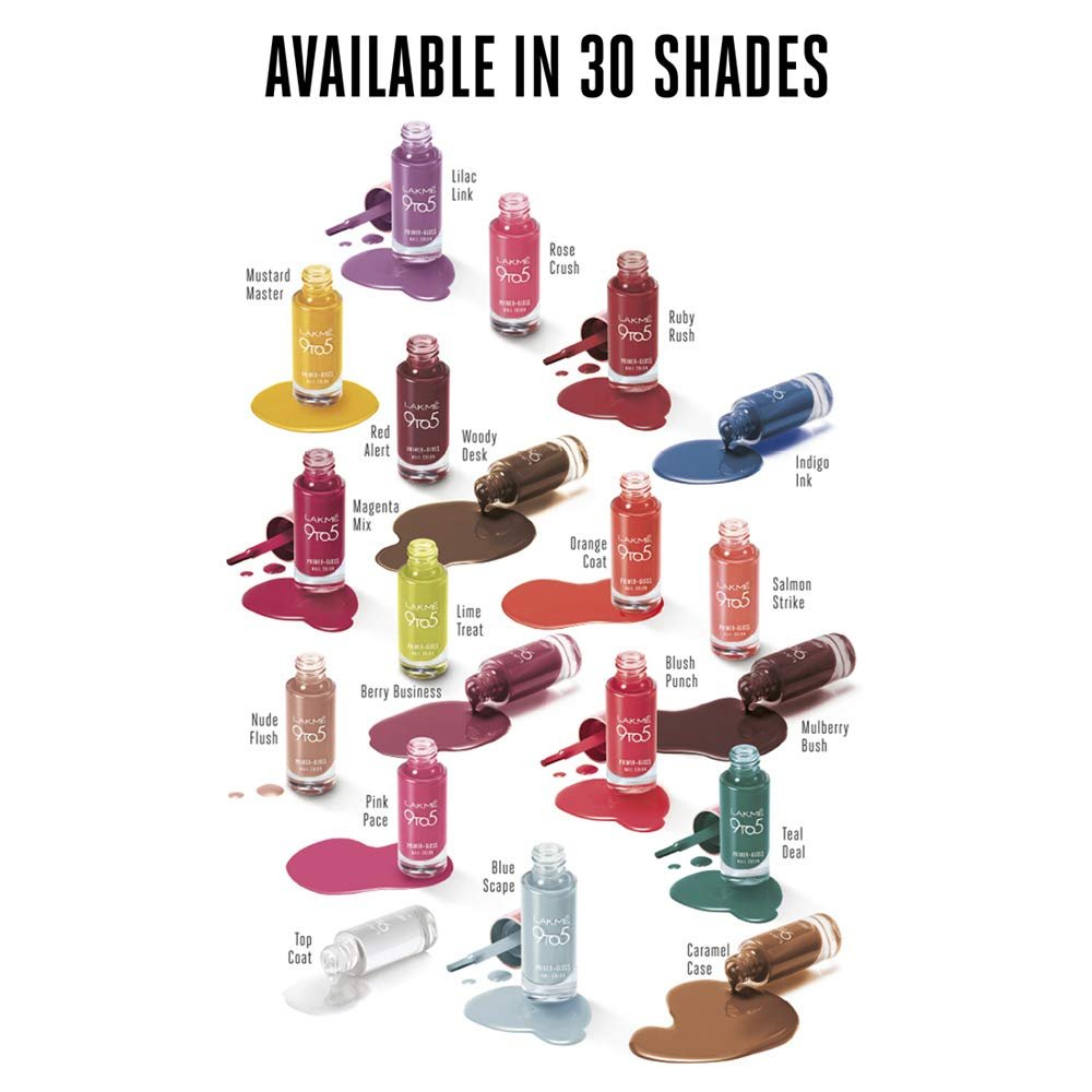 Lakme 9 to 5 Primer + Gloss Nail Color|| Berry Business|| 6 ml - Image 3