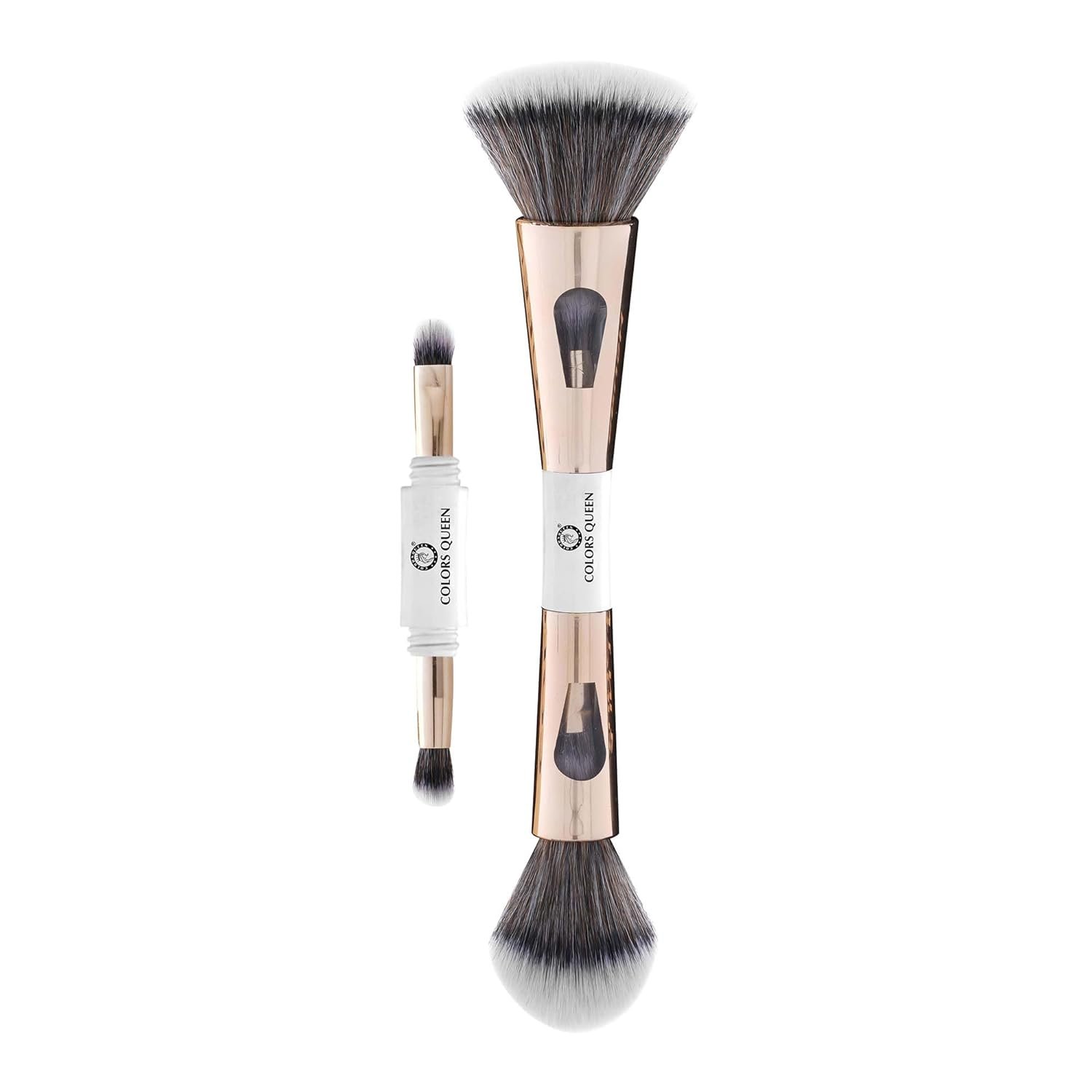 Colors Queen 4 in 1 Multifunctional Makeup Brush Set with Foundation Brush, Powder Brush, Eyeshadow Blending Brush & Flat Brush | Feathery Soft Bristles Makeup Brushes for Women