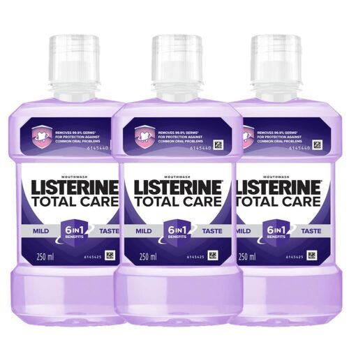 Listerine? Total care Mild Taste, 6 in 1 Benefits, 250ml Combo Pack of 3 (Buy 2 Get 1 Free)