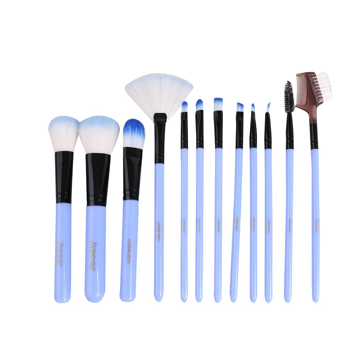 Jieoer Professional Makeup Cosmetic Foundation Brush Set (Blue) - Pack of 10 - Image 3