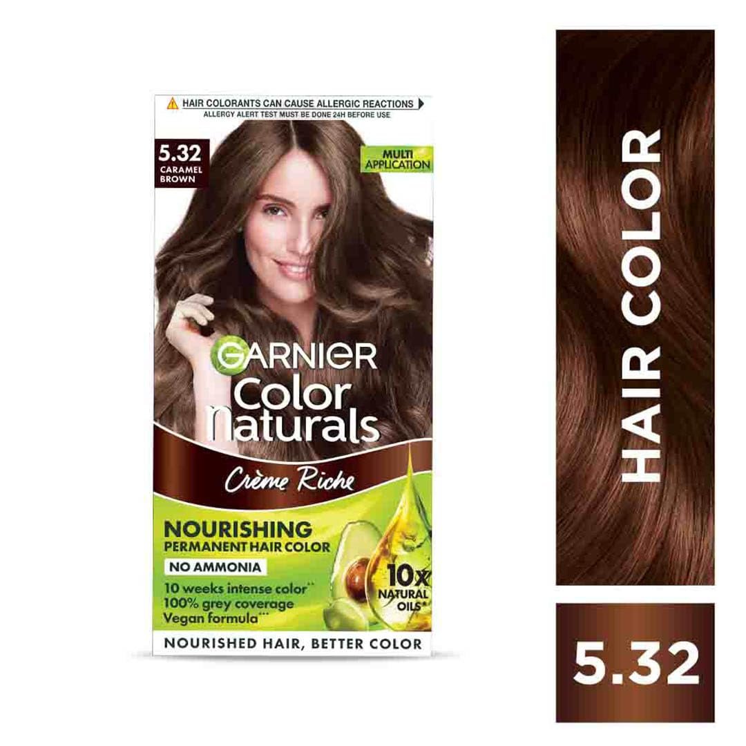 Garnier, Hair Colouring Creme, Long-lasting Colour, Smoothness & Shine, Color Naturals, Shade: 5.32 Caramel Brown, 70ml + 60g - Image 3