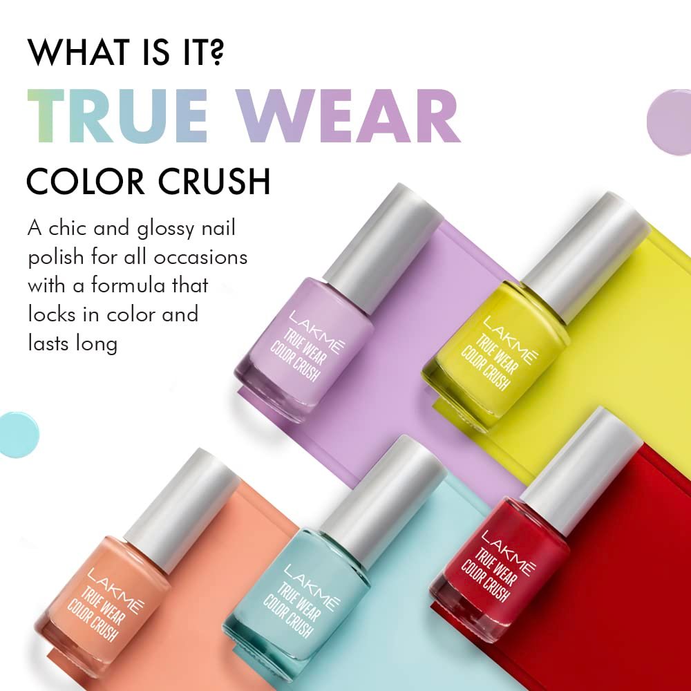 Lakme True Wear Color Crush Glossy Finish Nail Polish, Long Lasting & Vibrant Nail Paint, 82, 6Ml - Image 3