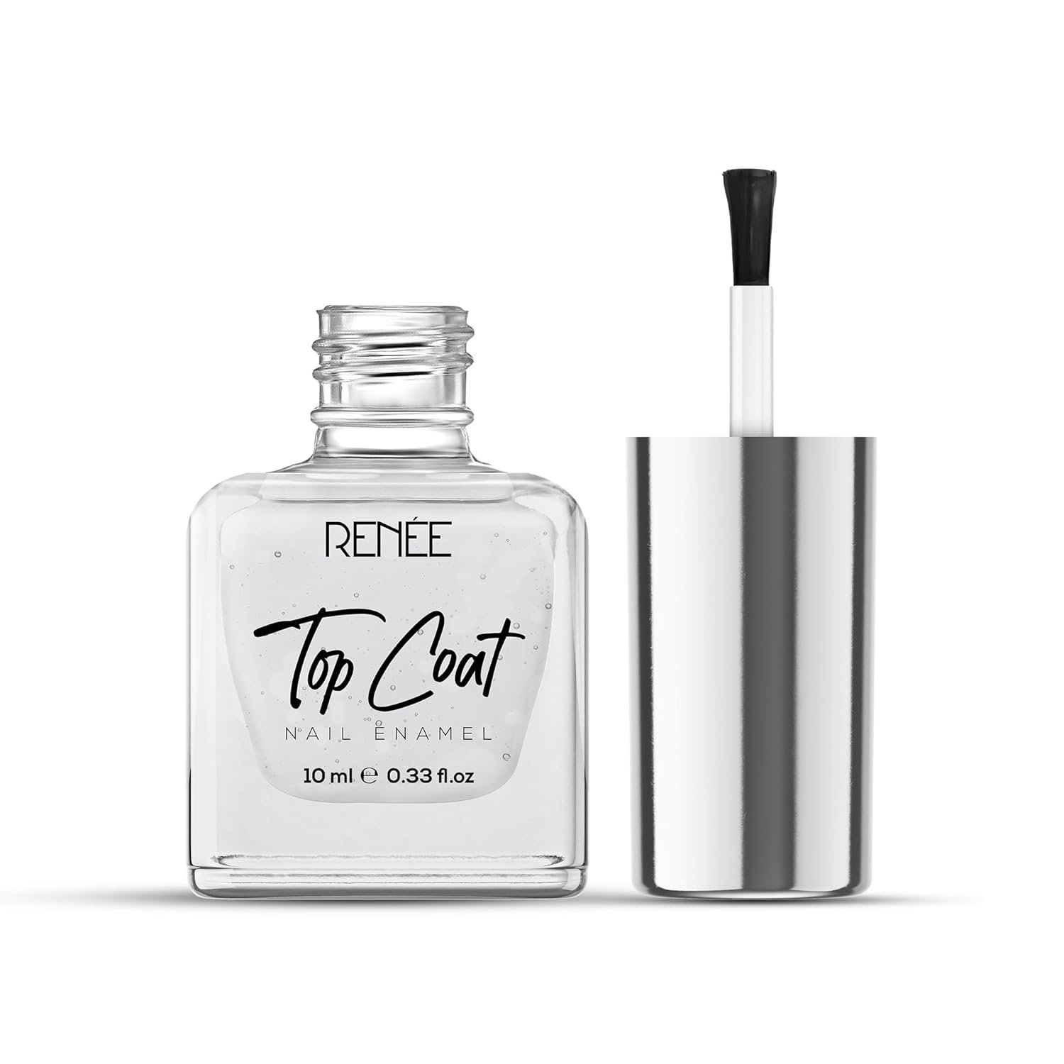 RENEE Top Coat Glossy Finish Nail Enamel, Quick Drying, Long Lasting, Chip Resisting Formula With High Shine & Full Coverage, One Stroke Application, Translucent Layer, 10 Ml - Image 2