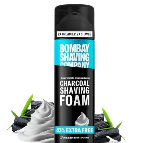 Bombay Shaving Company Charcoal Shaving Foam for Men, 425g (43% Extra) | More than 100 shaves | Activated Charcoal and Moroccan Argan Oil || Prime Exclusive Foam