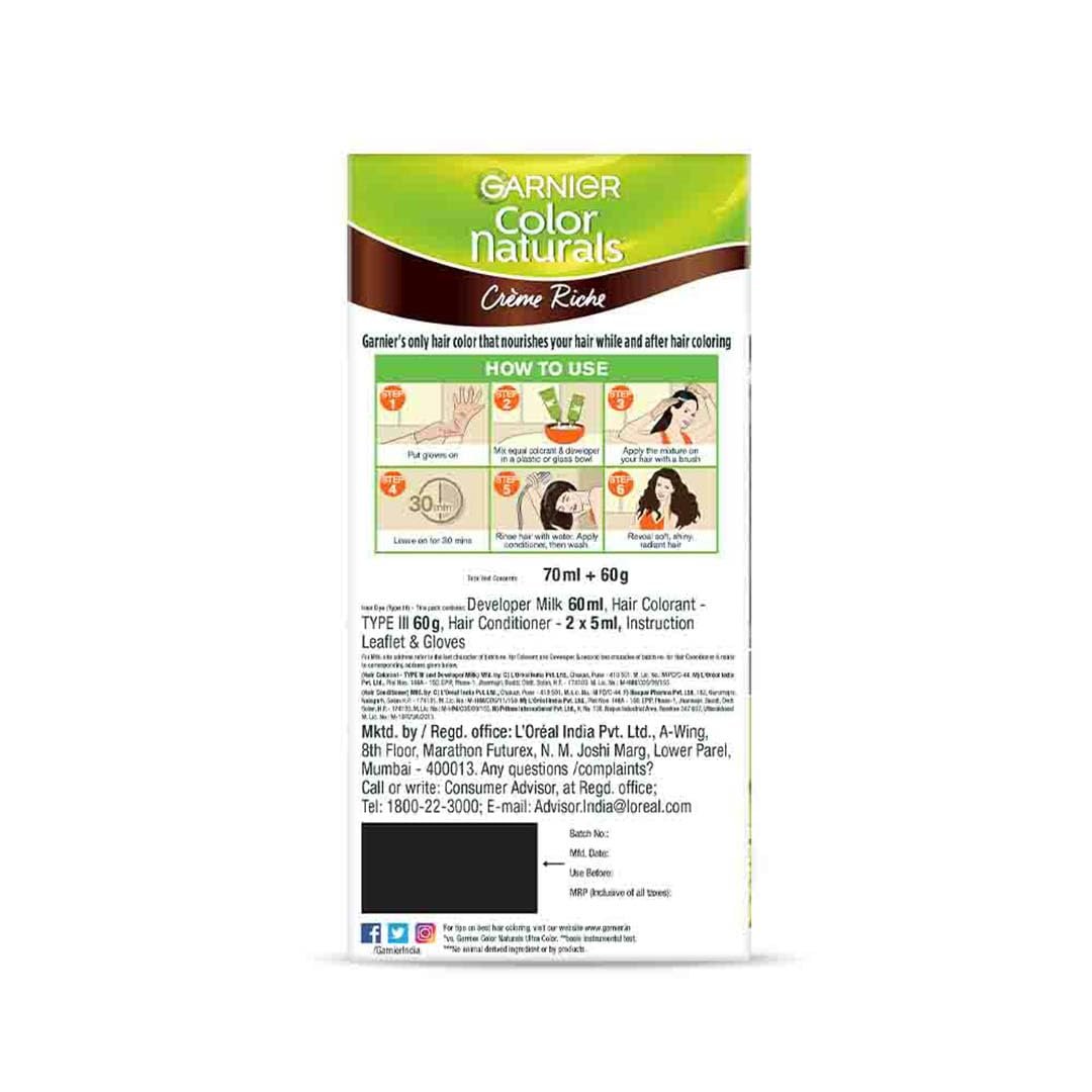 Garnier, Hair Colouring Creme, Long-lasting Colour, Smoothness & Shine, Color Naturals, Shade: 5.32 Caramel Brown, 70ml + 60g - Image 2
