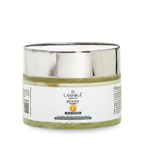 Lashika Revive Vitamin C Face Cream | With Hyaluronic Acid, Niacinamide and Ceramides | Hydrating | 50g