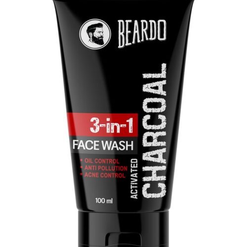 Beardo 3-in-1 Activated Charcoal Face Wash| Deep Cleanse, Exfoliate & Detoxify | All-in-One Face Wash for Oily Skin, Dirt & Pollution Removal | Oil Control Face wash for men 100ml