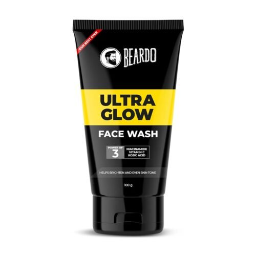 Beardo Ultraglow Face Wash for Men | Red Algae, White Lily & Menthol for Brightened, Hydrated and Refreshing Skin | Face Wash for Tone Brightening and Glowing Skin | Suitable for All Skin Types | 100ml