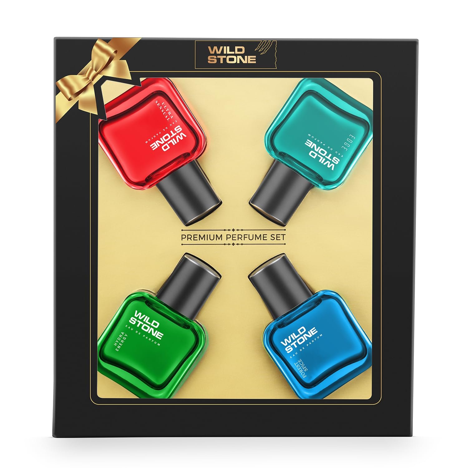 Wild Stone EAU DE Parfum Gift Set for Men, Pack of 4 (4x30ml) | Premium Fragrance Gift Set | Edge,Ultra Sensual, Hydra Energy & Forest Spice Luxury Perfume