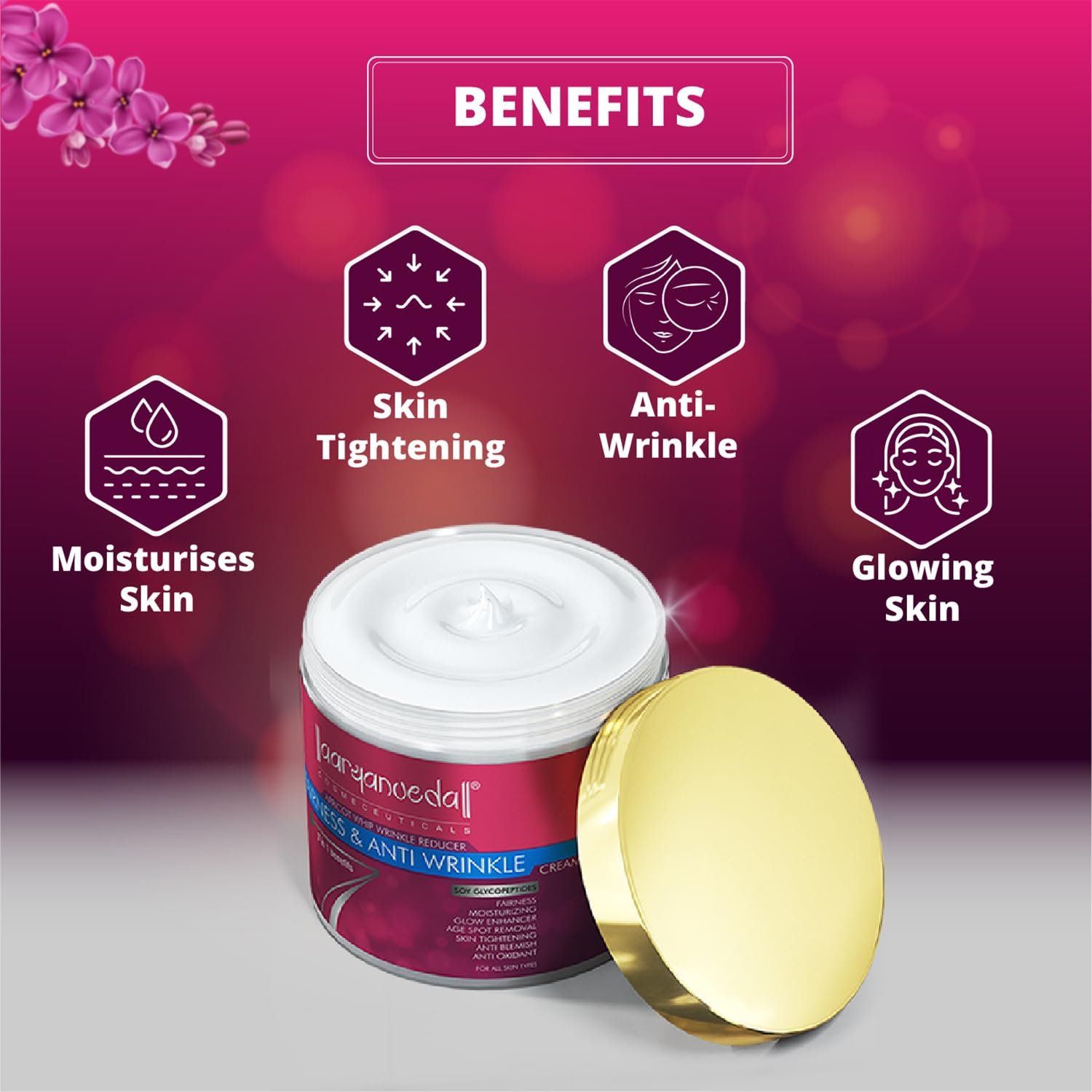 Aryanveda Fairness & Anti Wrinkle Face Cream for Summer Daily Use For Men and Women 90 GM - Image 2