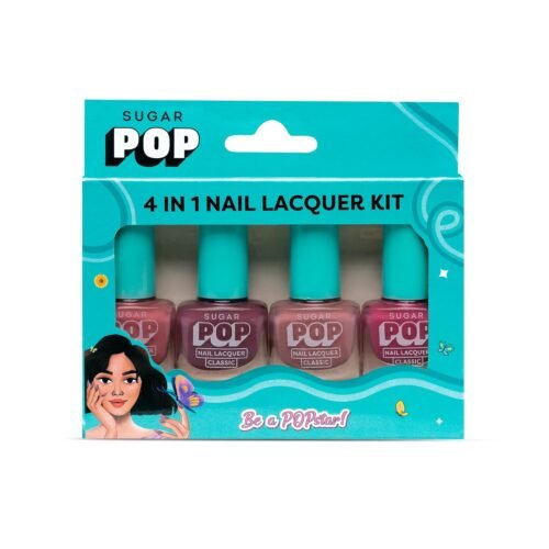 SUGAR POP 4 In 1 Nail Lacquer Kit- 01 Nude Nectar, Matte Finish, 20 Millilitres