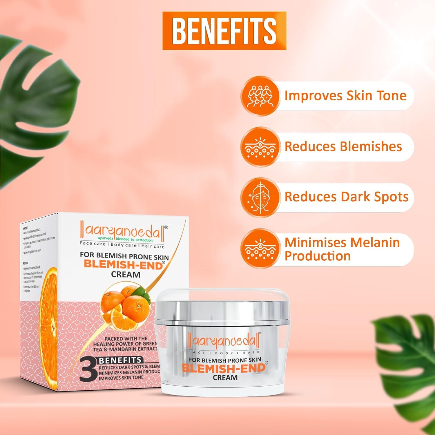 Aryanveda Anti Blemish and Pigmentation Face Cream For Anti-Ageing, Reduce Fine Lines For All Skin Type For Women & Men - 50g - Image 2