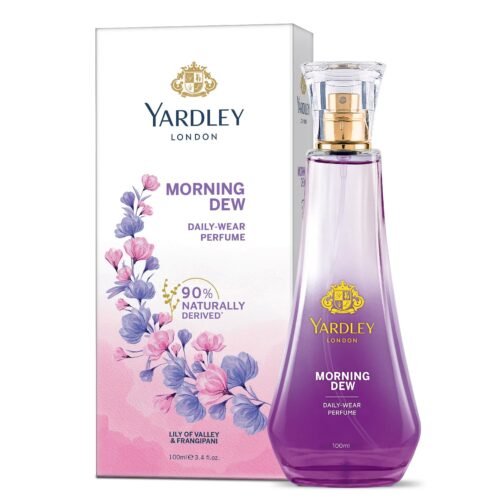 Yardley London Morning Dew Perfume Spray| Fresh Floral Scent| 90% Naturally Derived| Lilly Of Valley & Frangipani| Perfume For Women| 100Ml