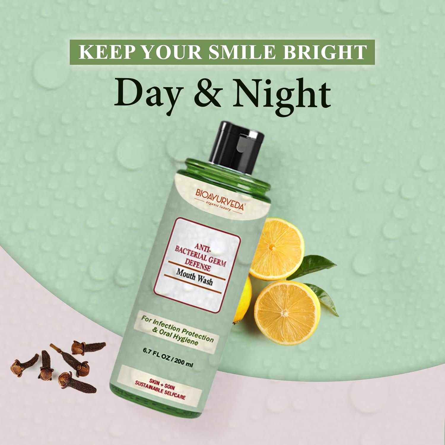 BIOAYURVEDA Anti-Bacterial Germ Defense Mouth Wash for Infection Protection and Oral Hygiene, 200ml (Pack of 2) - Image 3