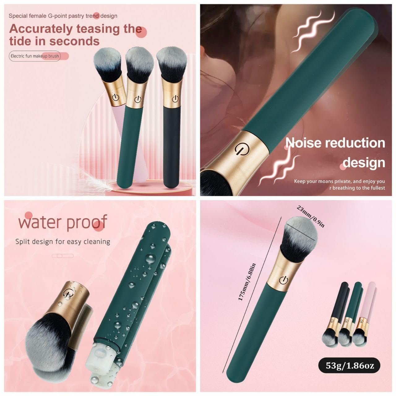 Beauty & Grooming Makeup Brushes Electric Makeup Brushes 10 Modes Vibrator Foundation Beauty Tools Makeup Brush Sets - Image 2